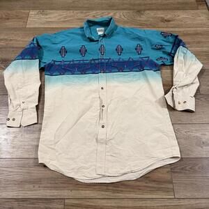 Vintage 90s Express Rider Western Aztec Southwestern Shirt